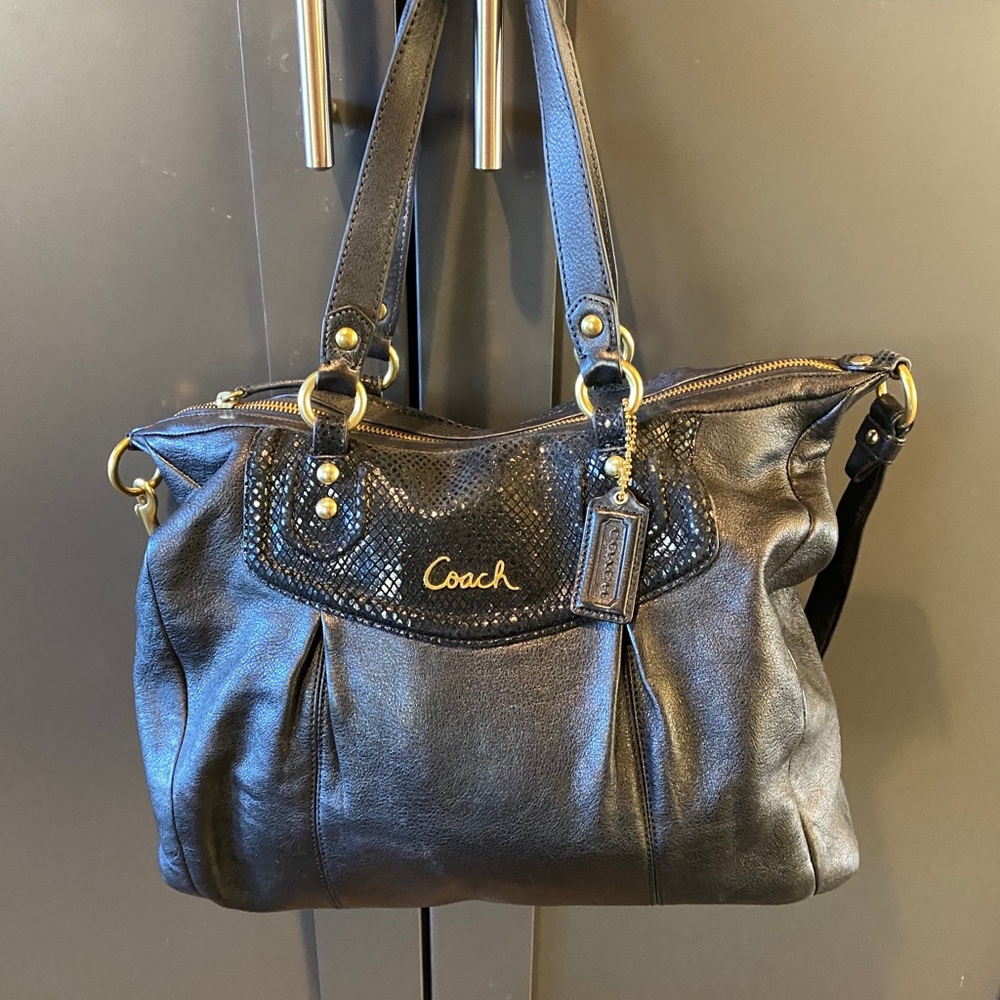 Black Coach Purse Crossbody Handbag